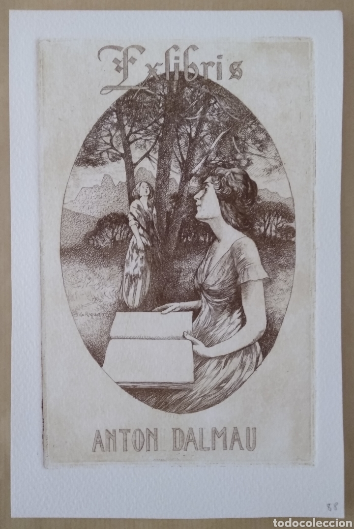 Arte: EX-LIBRIS DE ALEXANDRE DE RIQUER I YNGLADA PARA ANTON DALMAU - Foto 1