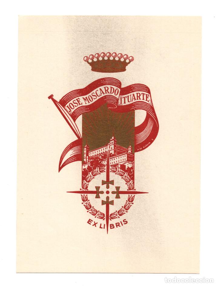 Arte: EXLIBRIS DEL H&Eacute;ROE DEL ALC&Aacute;ZAR TENIENTE GENERAL JOS&Eacute; MOSCARD&Oacute;. - Foto 1
