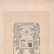Arte: EX-LIBRIS - PEDRO TORRELLA AÑO 1902 - ARTE- TAMAÑO 17,7CM X 14CM. Lote 360556280