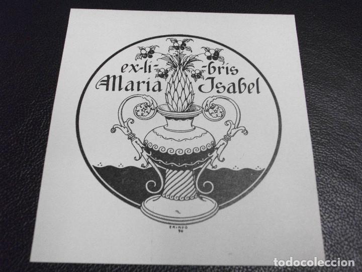 Arte: TRIAD&Oacute; EXLIBRIS PARA MARIA ISABEL EX LIBRIS 1905 OPUS 90 - Foto 1