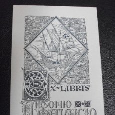 Arte: TRIADO EXLIBRIS PARA ANTONIO PALACIO EX LIBRIS BARCO 1919 OPUS 210