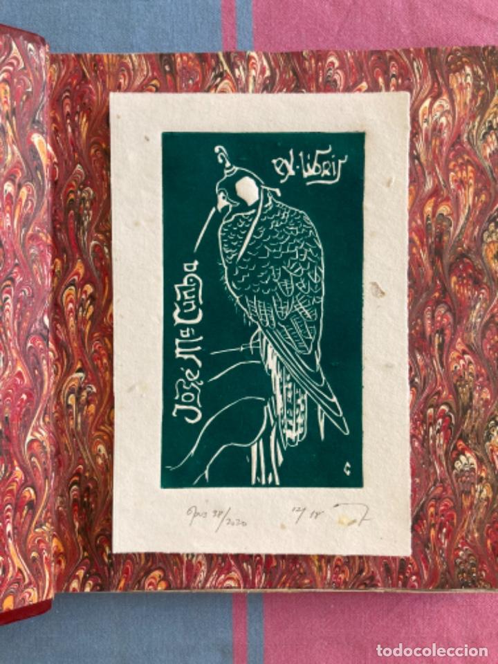 Arte: Ex-Libris Grabado Caza Falcoaria - Foto 1