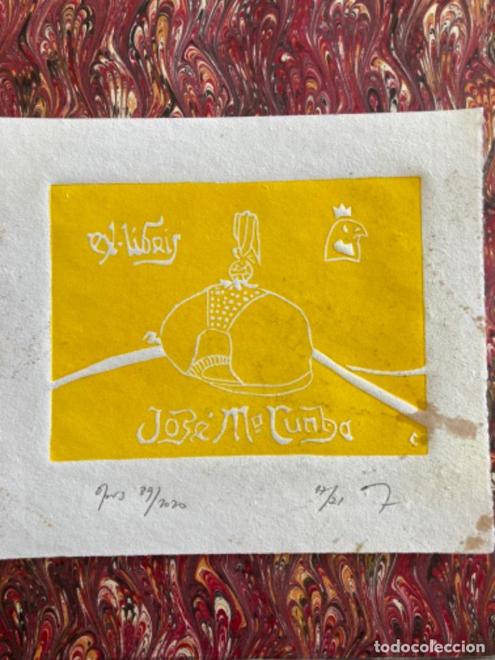 Arte: Ex-Libris Grabado Caza Falcoaria - Foto 1
