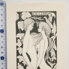 Arte: EX-LIBRIS EXLIBRIS JACQUES RASDOLSKY, OPUS 49, 1976. PAREJA FLOR DESNUDO FEMENINO. Lote 362643350