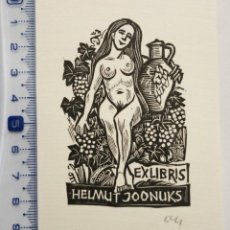 Arte: EX-LIBRIS EXLIBRIS HERBERT OTT. DESNUDO FEMENINO VID UVAS VINO. Lote 362796395
