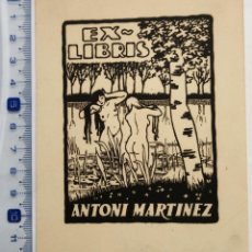 Arte: EX-LIBRIS EXLIBRIS LLUIS MALLOL, 1947. RIO ARBOL DESNUDO FEMENINO BAÑO. Lote 363799665