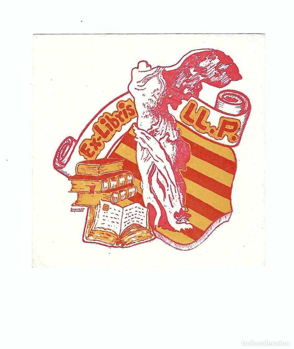 Arte: EX- LIBRIS.- LL. P. ESCUDO. ARTE. HER&Aacute;LDICA. LIBROS - Foto 1