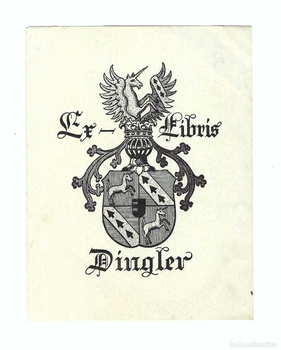 Arte: EX- LIBRIS.- DINGLER. ESCUDO. HER&Aacute;LDICA. ARTE. LIBROS - Foto 1