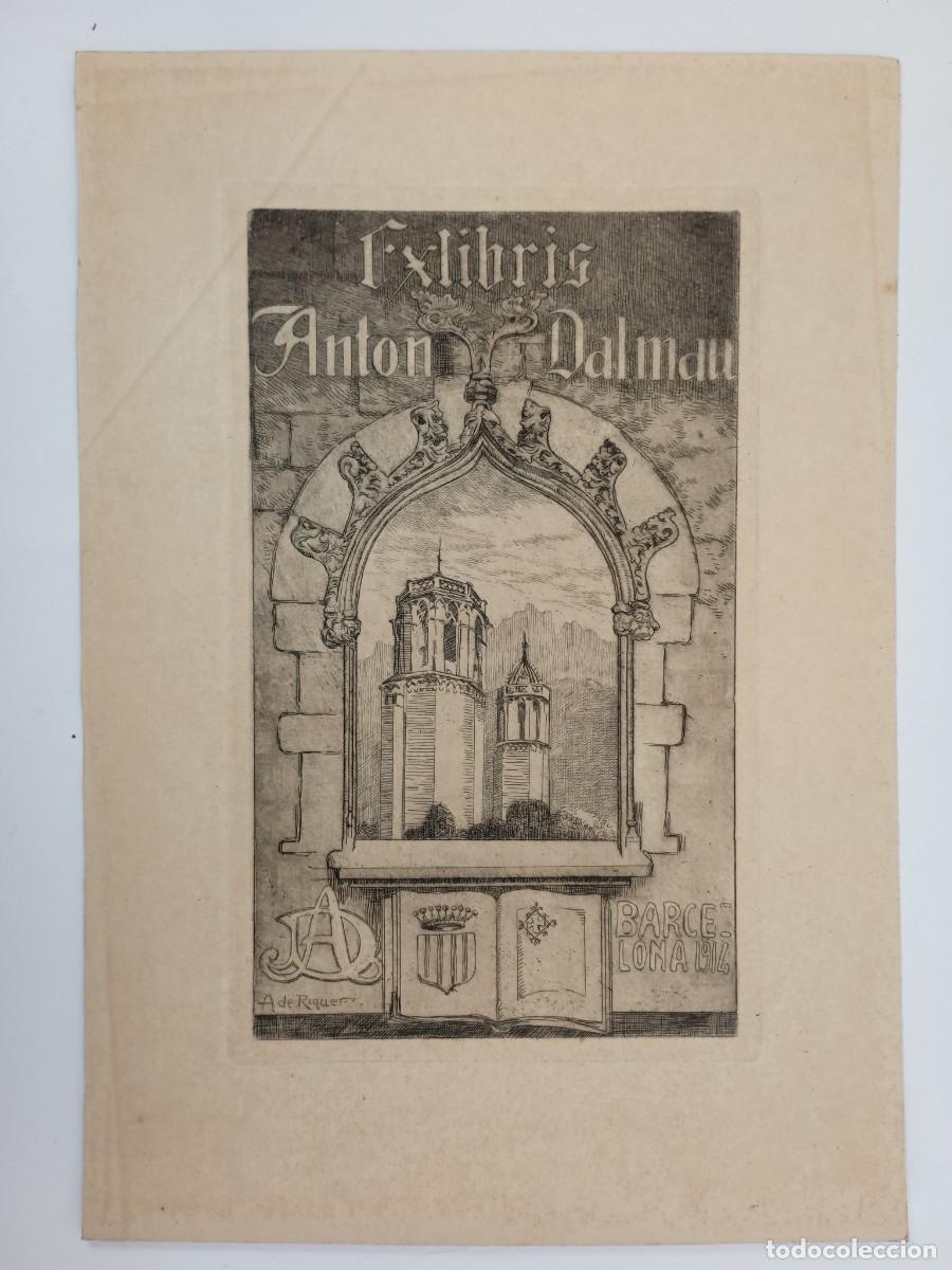 Arte: Alexandre de Riquer. Ex-libris Anton Dalmau 1914 - Foto 1