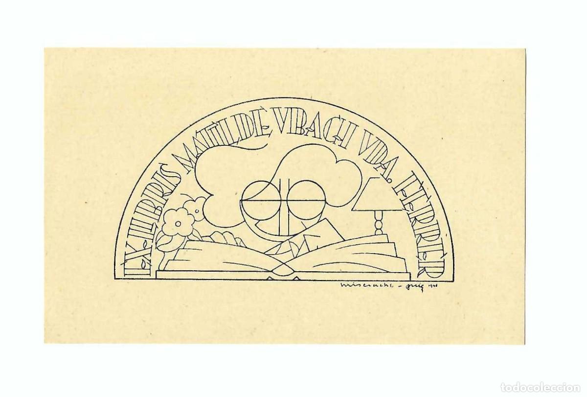 Arte: EX- LIBRIS.- MATILDE UBACH VDA. FERRER. ARTE. LIBROS- 1946 - Foto 1