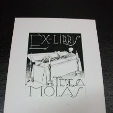 Arte: EX LIBRIS DE EDUARD MOLAS PARA TERESA MOLAS EXLIBRIS MUERTE CALAVERA ATAUD MACABRO