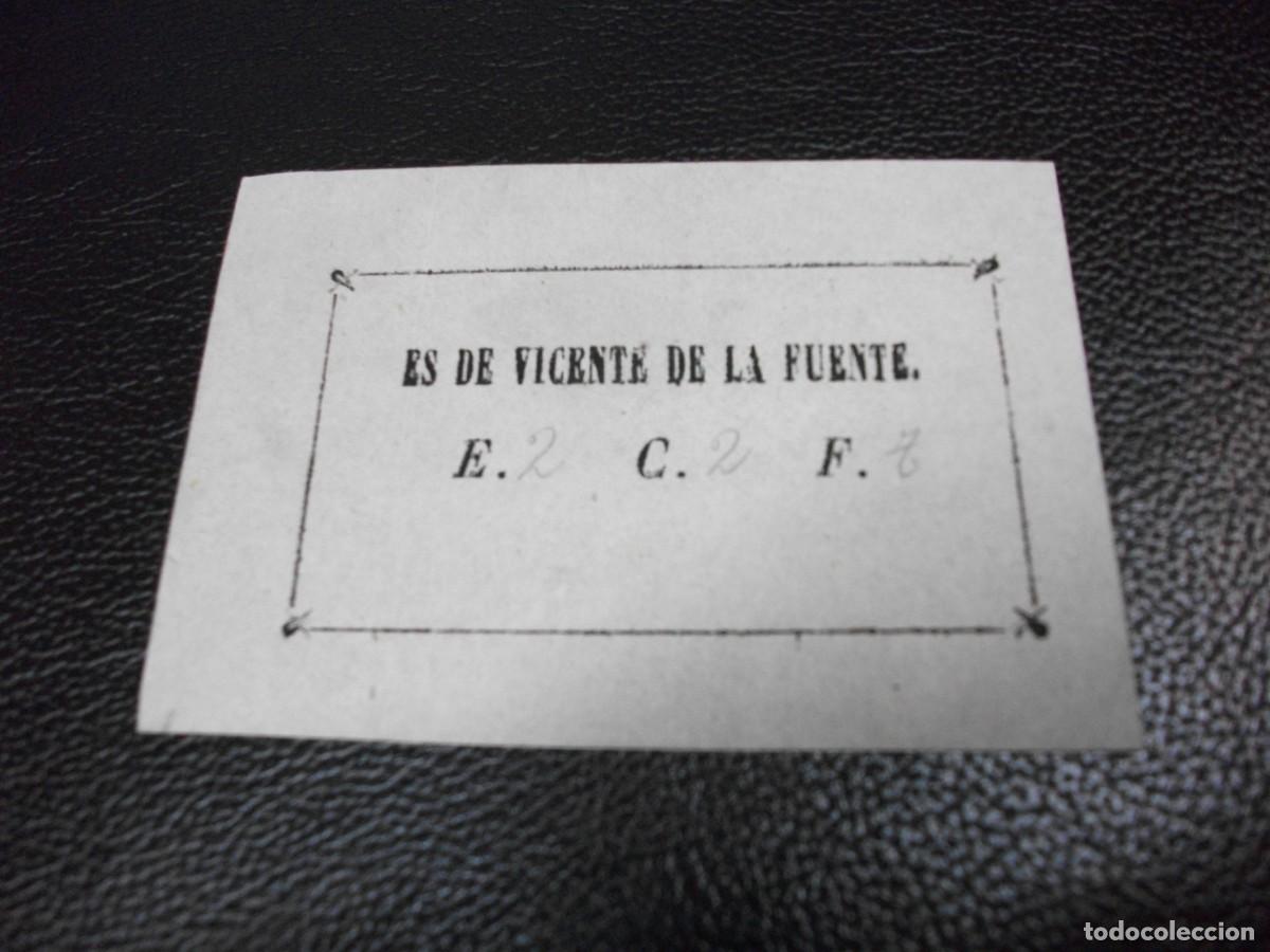 Arte: EX LIBRIS SIGLO XIX DE VICENTE DE LA FUENTE EXLIBRIS - Foto 1