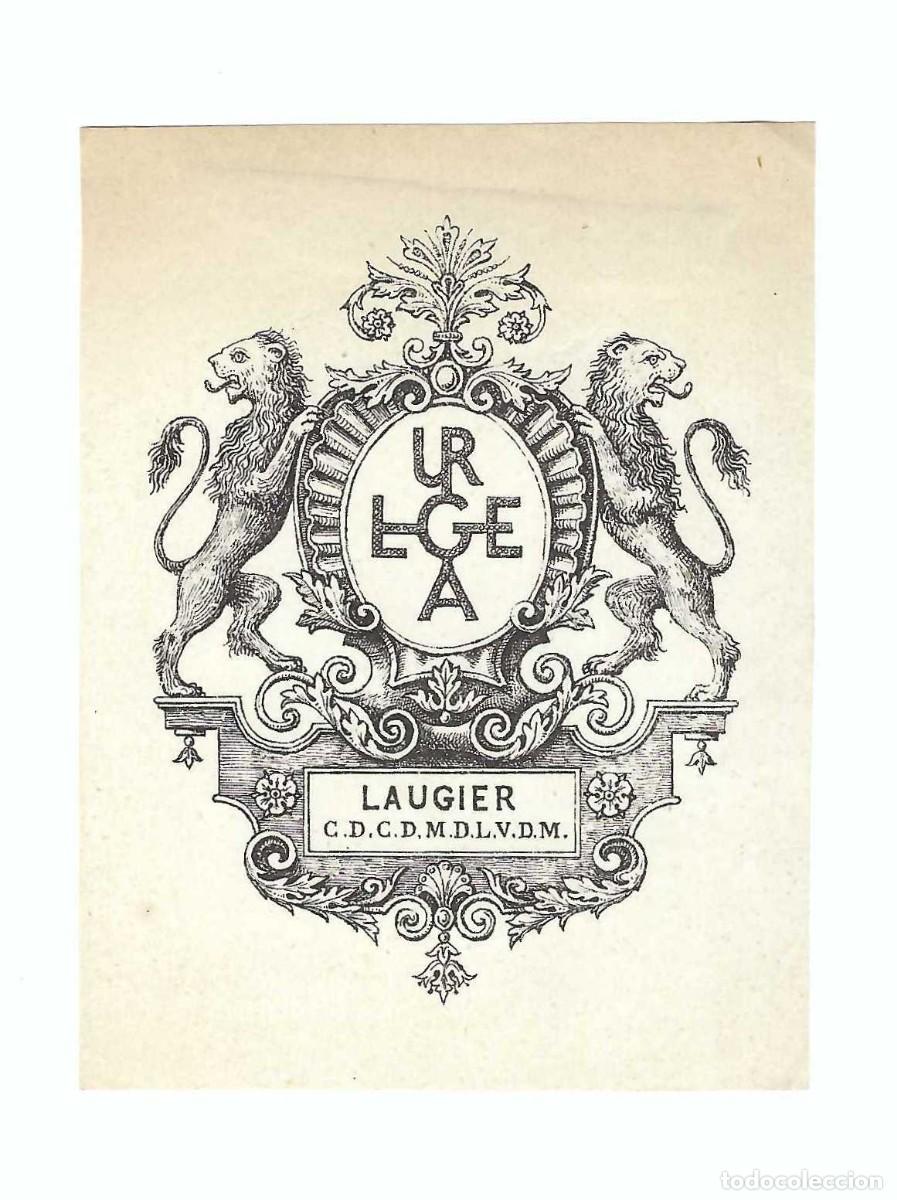 Arte: EX- LIBRIS.- LAUGIER. ARTE. HER&Aacute;LDICA. LIBROS - Foto 1