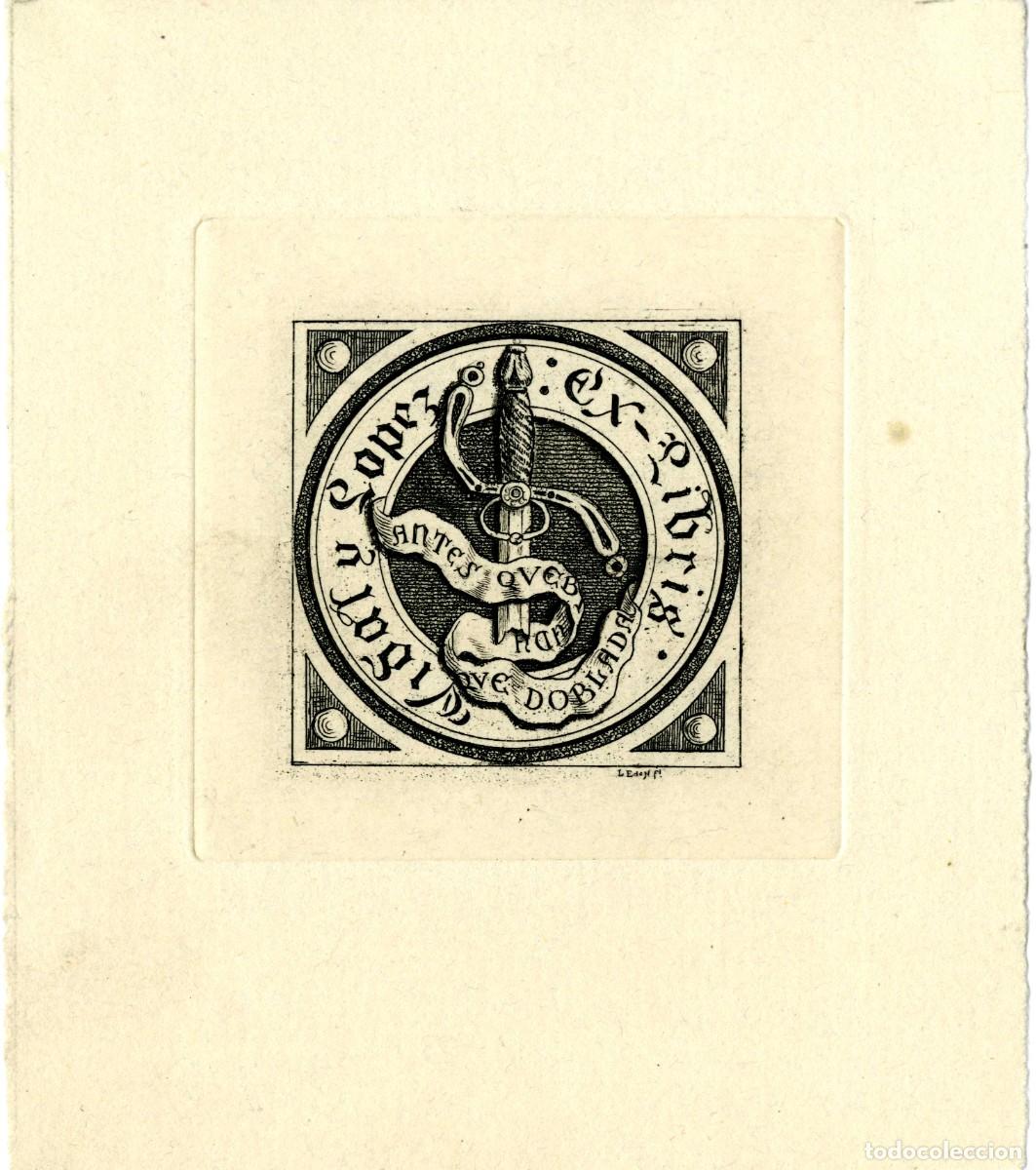 Arte: Luis Enr&iacute;quez de Navarra. Ex libris para Vidal y L&oacute;pez - Foto 1