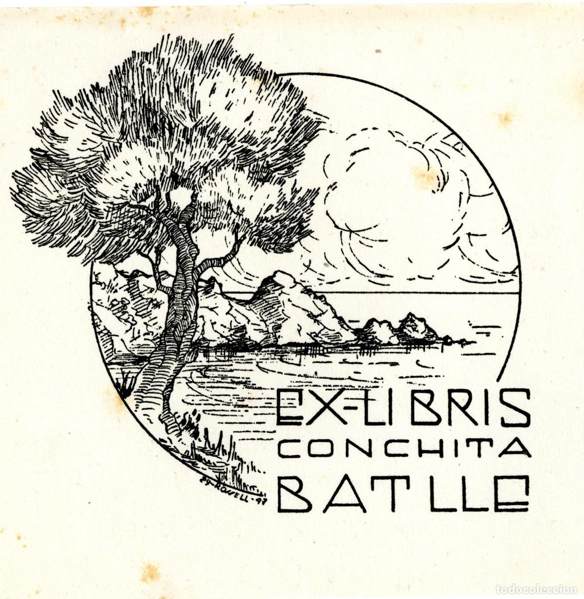 Arte: R. Rossell. Ex libris para Conchita Batlle - Foto 1