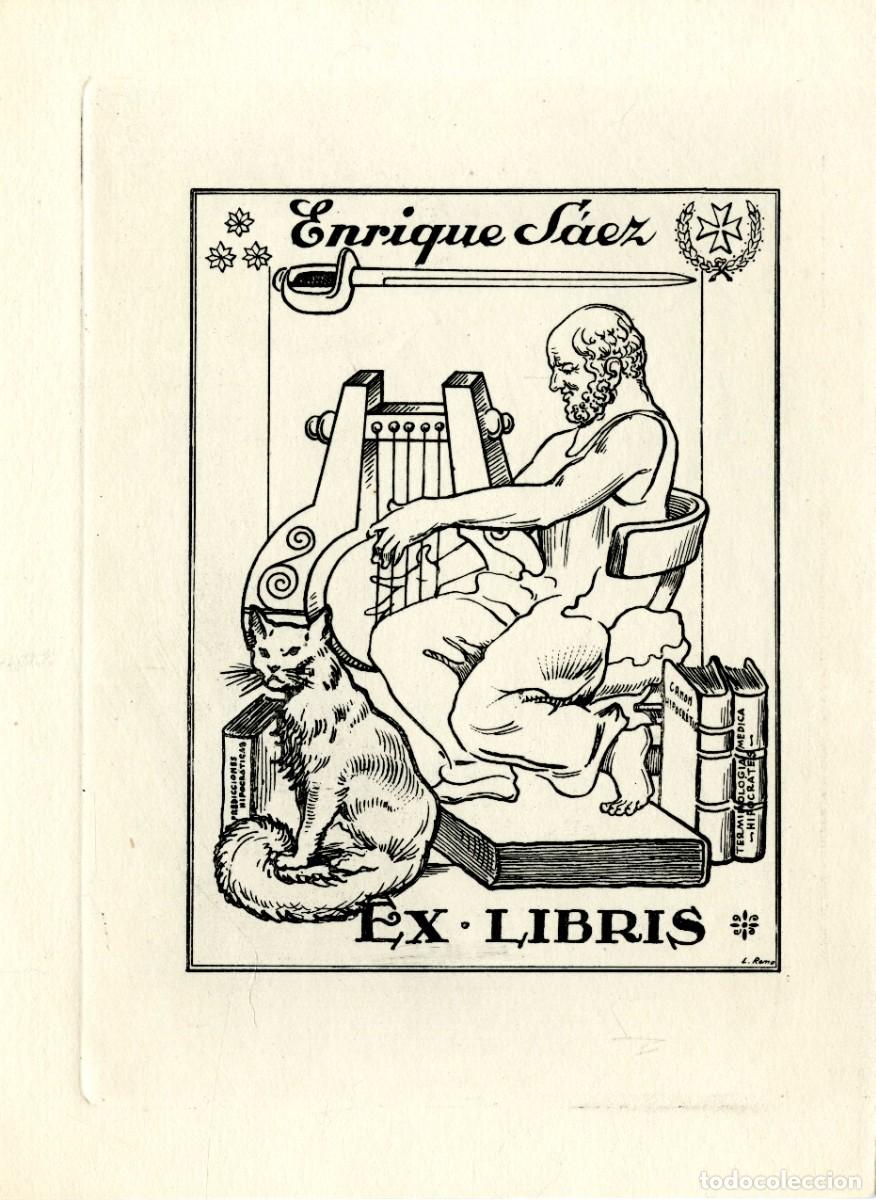 Arte: Leopoldo Romo. Ex libris para Enrique S&aacute;ez - Foto 1