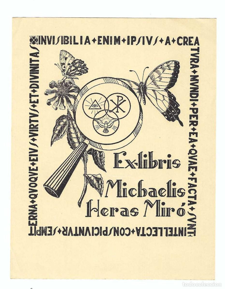 Arte: EX- LIBRIS.- MICHAELIS HERAS MIRO. ARTE. MARIPOSAS. LIBROS - Foto 1