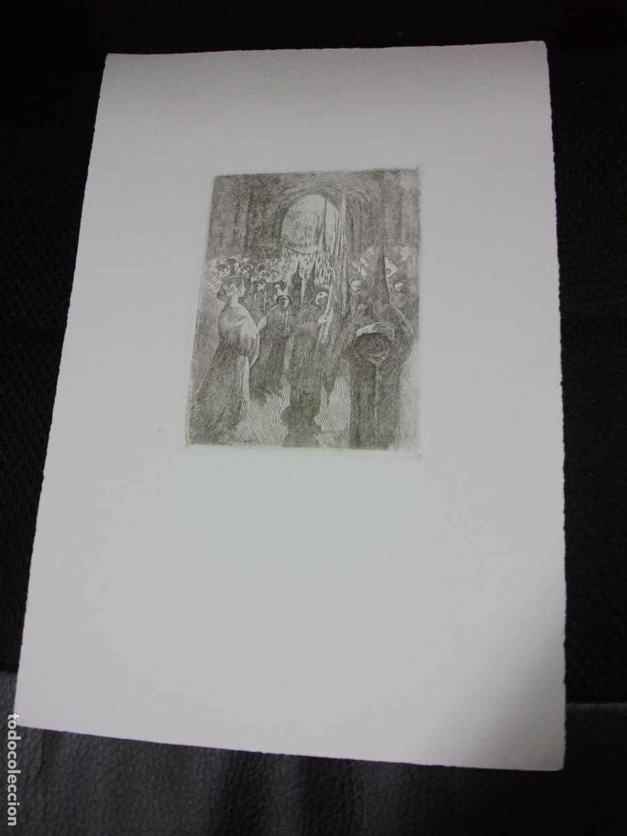 Arte: ALEXANDRE DE RIQUER GRABADO DE SEMANA SANTA NO ES EX LIBRIS - Foto 2