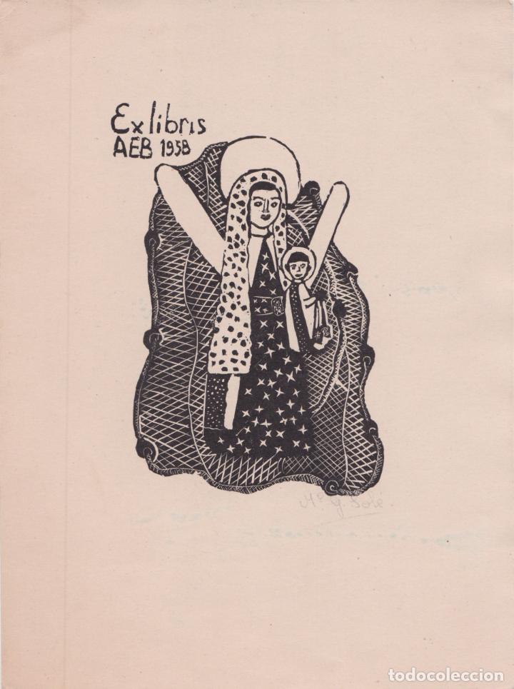 Arte: EX-LIBRIS DE MARIA G SOL&Eacute; PARA A.E.B. 1958 - Foto 1
