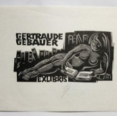 Arte: EX-LIBRIS EXLIBRIS ERHARD ZIEROLD, OPUS 279, 1986. MUJER DESNUDO LIBRO. Lote 403209904