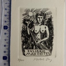 Arte: EX-LIBRIS EXLIBRIS HERBERT OTT, OPUS 545, 1975. MUJER DESNUDO SOL UVAS. Lote 403212254