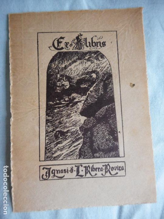 Arte: ANTIGUO EX LIBRIS ESCRITOR IGNASI RIBERA ROVIRA - Foto 1
