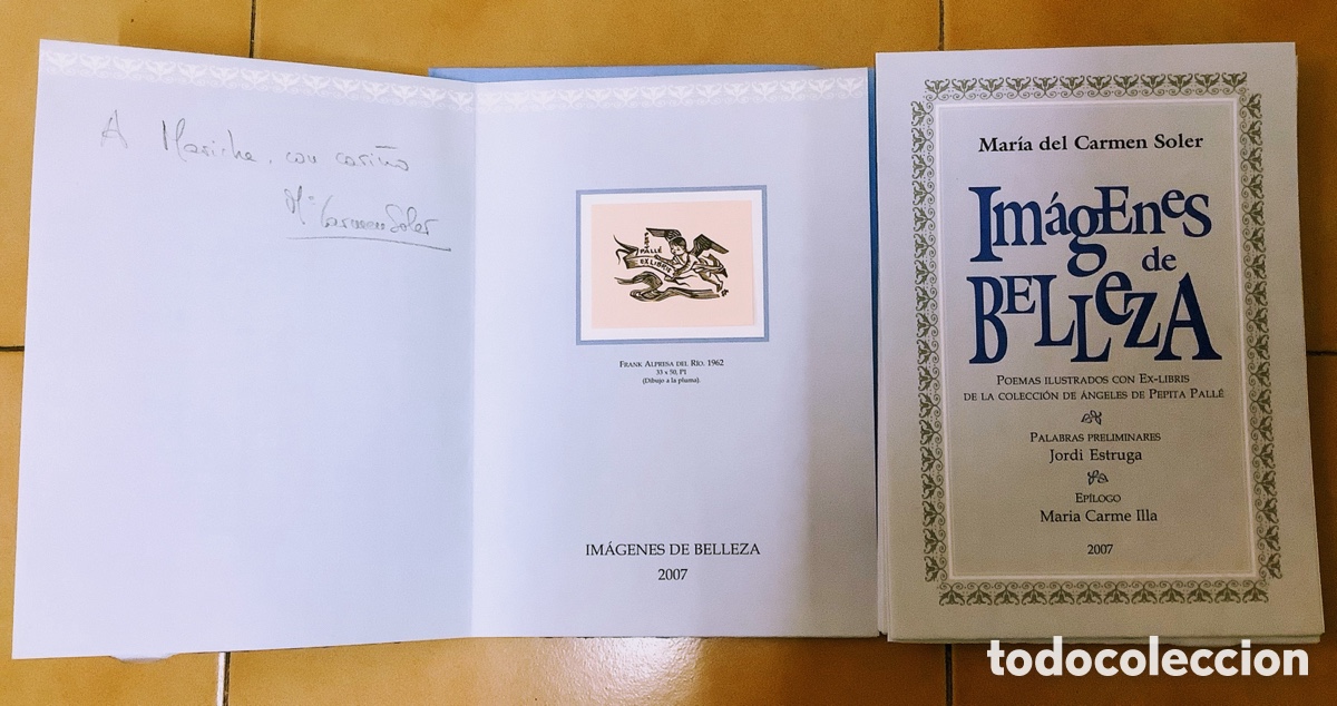 Arte: Libro con 26 Exlibris &ldquo;Im&aacute;genes de belleza&rdquo; de 252 ejemplares numerados. Dedicatoria de la autora - Foto 2