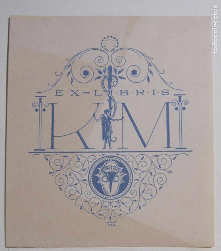 Arte: JOSEP TRIAD&Oacute;. EXLIBRIS K. M. , 1921. - Foto 1