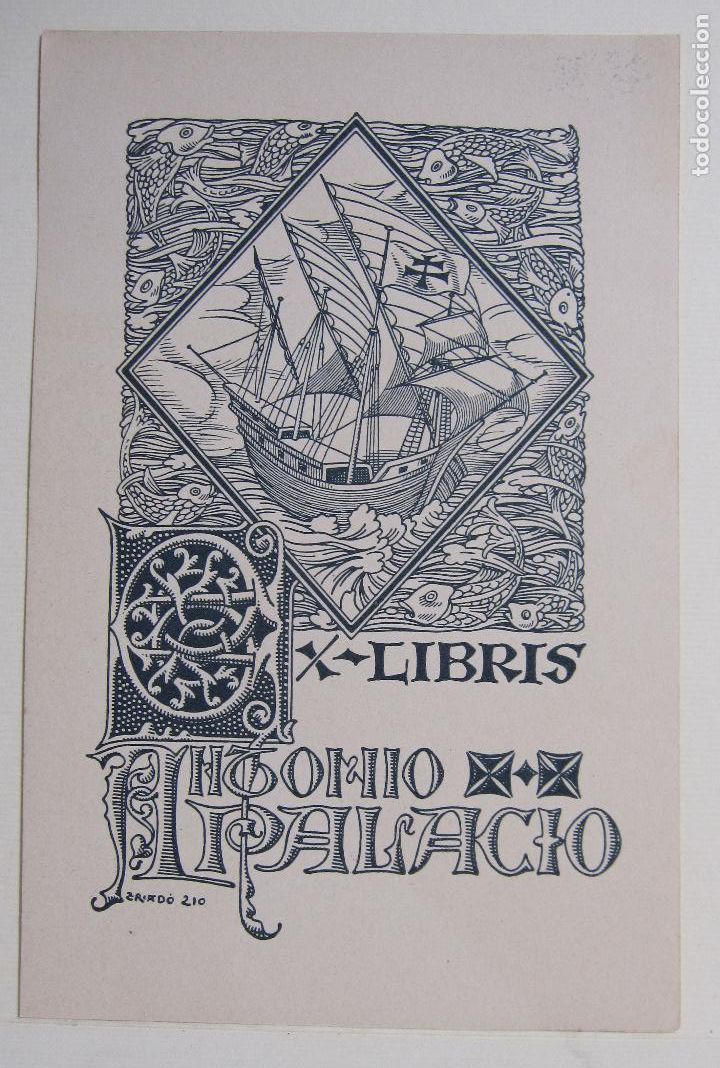 Arte: JOSEP TRIAD&Oacute;. EXLIBRIS DE ANTONIO PALACIO, 1919 - Foto 1