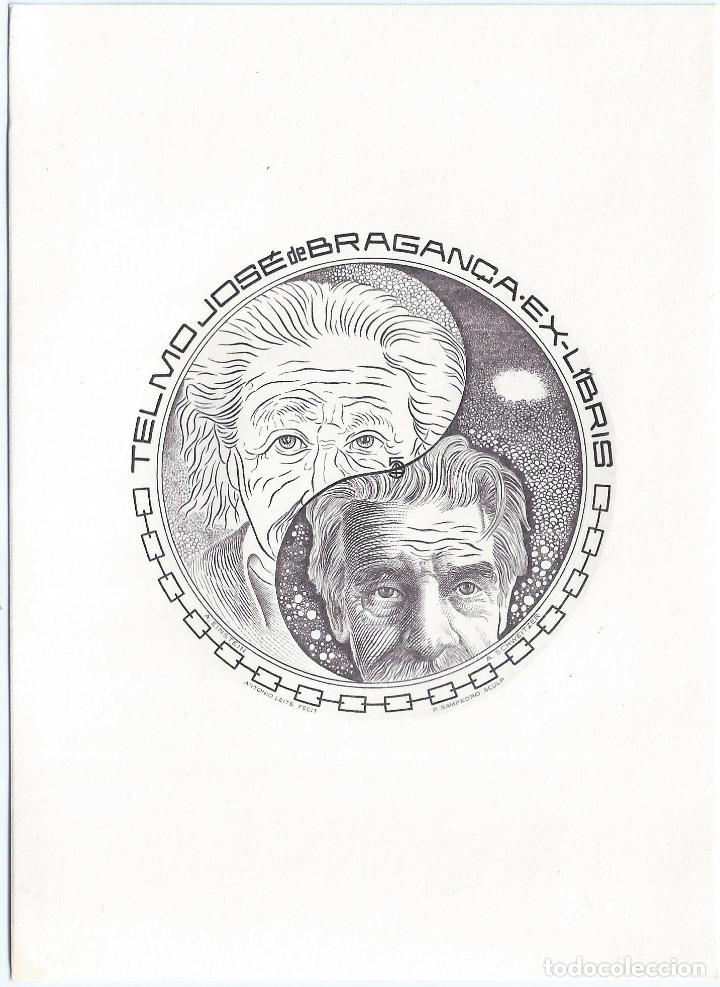 Arte: Bookplate - Yang & Ying - Albert Einstein & A. Schweitzer - Exlibris Telmo Jos&eacute; de Braganza (1979) - Foto 1