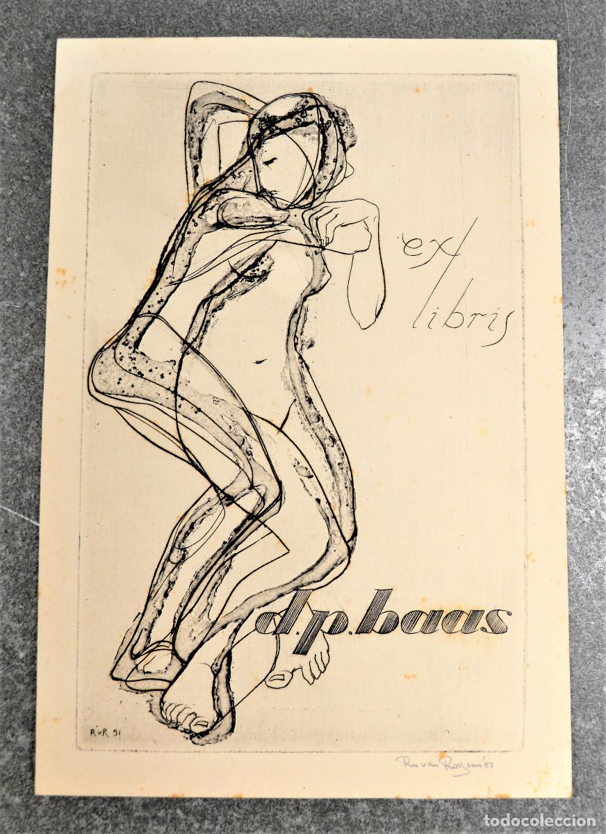 Arte: Ex-libris de R. Van Rossen para D. P. Baas. - Foto 1