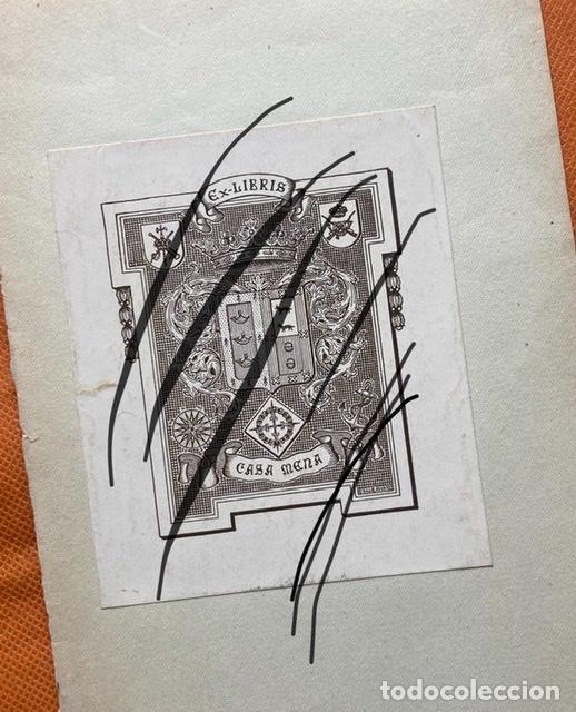 Arte: EX-LIBRIS DE CASA MENA. 10,5 x 9 cm. - Foto 1