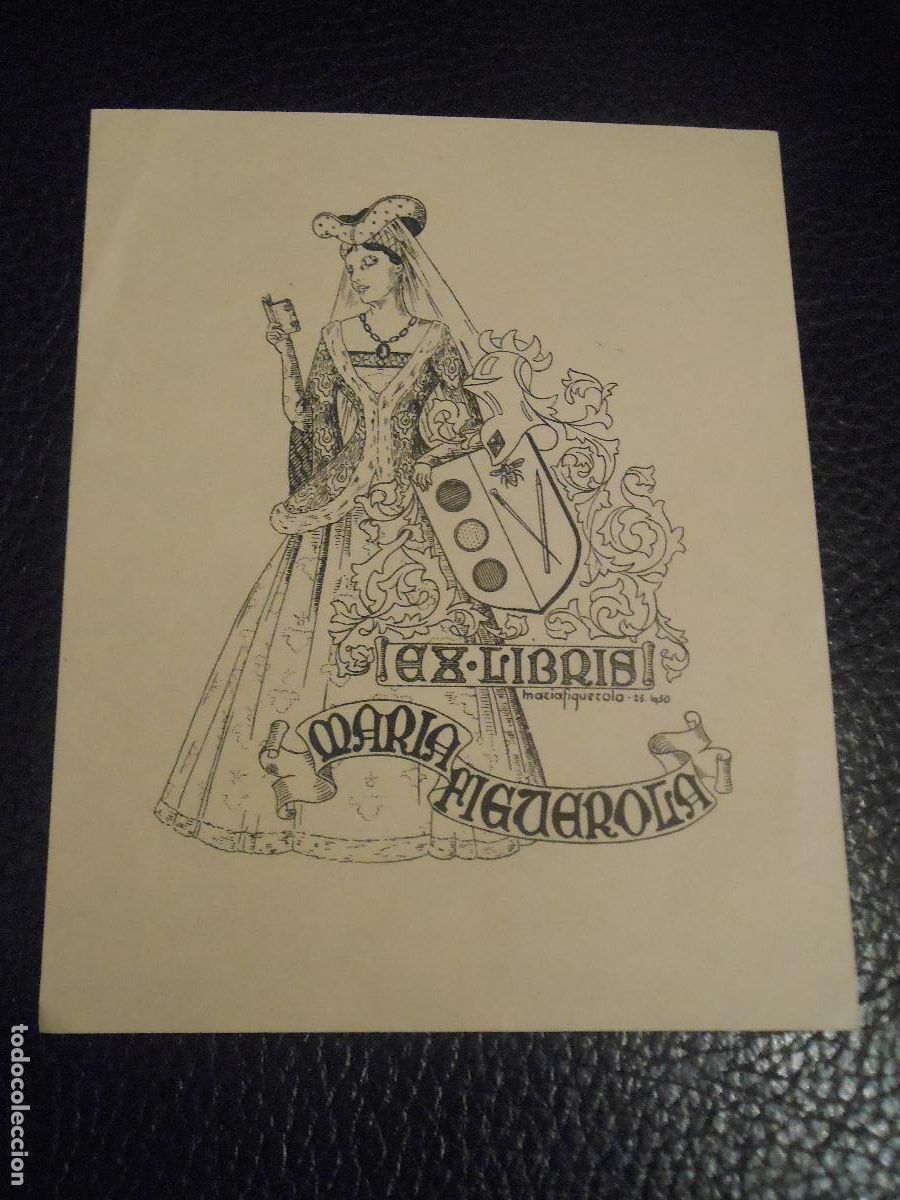 Arte: EX LIBRIS DE MARIA FIGUEROLA EXLIBRIS 1950 MUJER - Foto 1