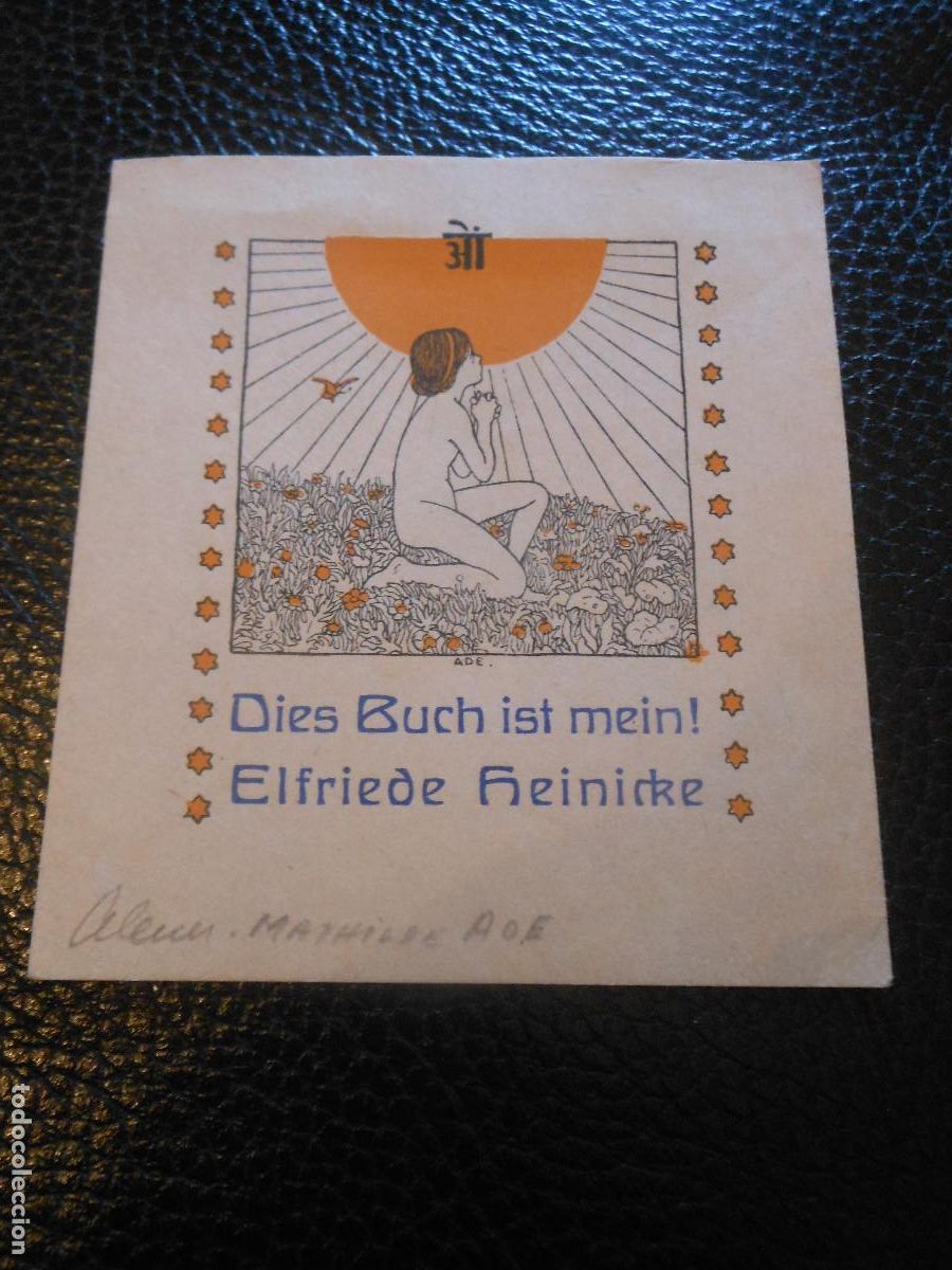 Arte: EXLIBRIS DE MATHILDE ADE PARA ELFRIEDE HEINICKE - EX LIBRIS GERMANY ALEMANIA - Foto 1