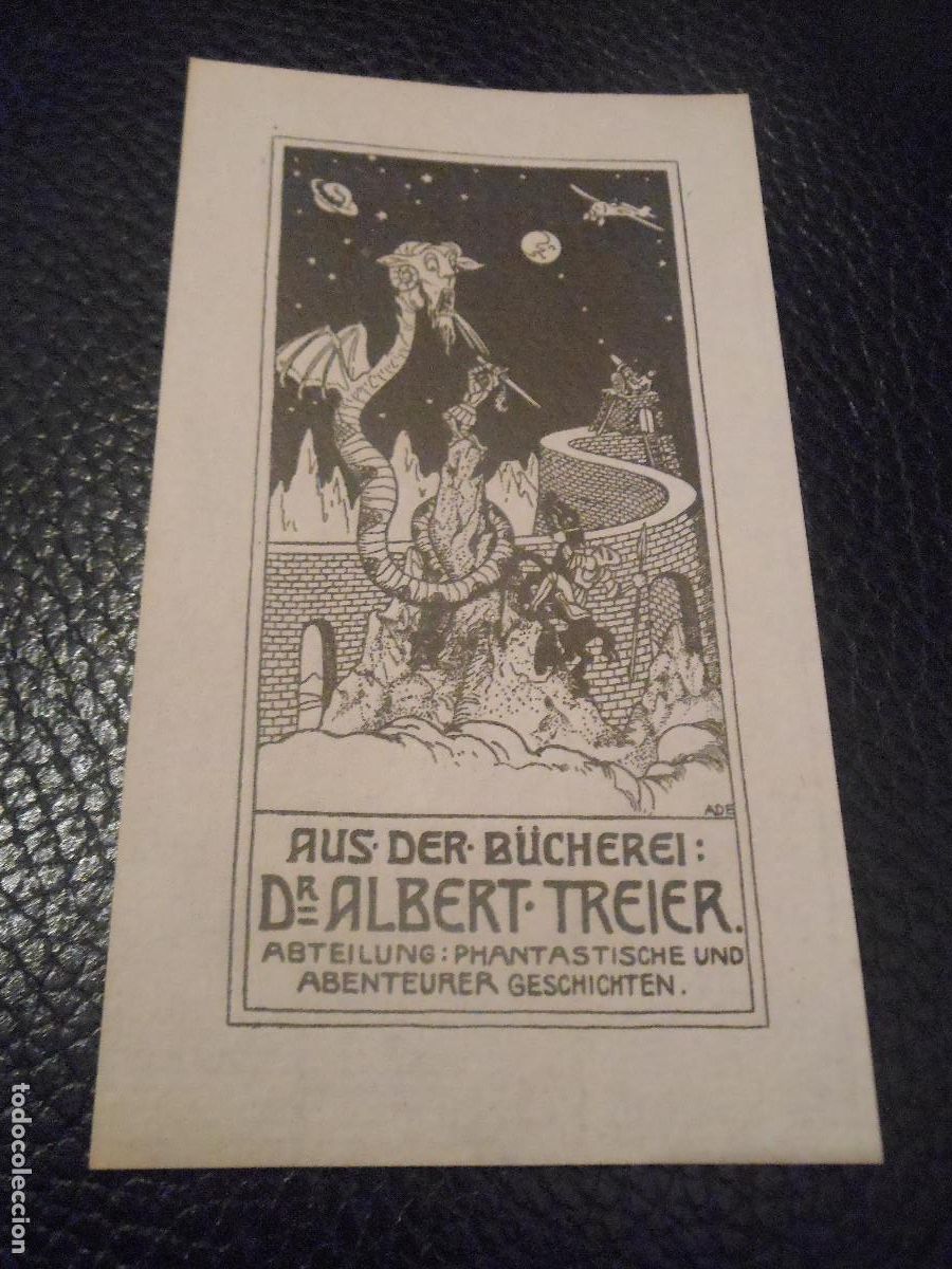 Arte: EXLIBRIS DE MATHILDE ADE PARA DR. ALBERT TREIER - EX LIBRIS GERMANY ALEMANIA - Foto 1