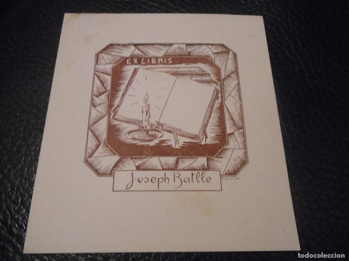 Arte: EXLIBRIS DE GAVILAN PARA JOSEPH BATLLE - EX LIBRIS - Foto 1