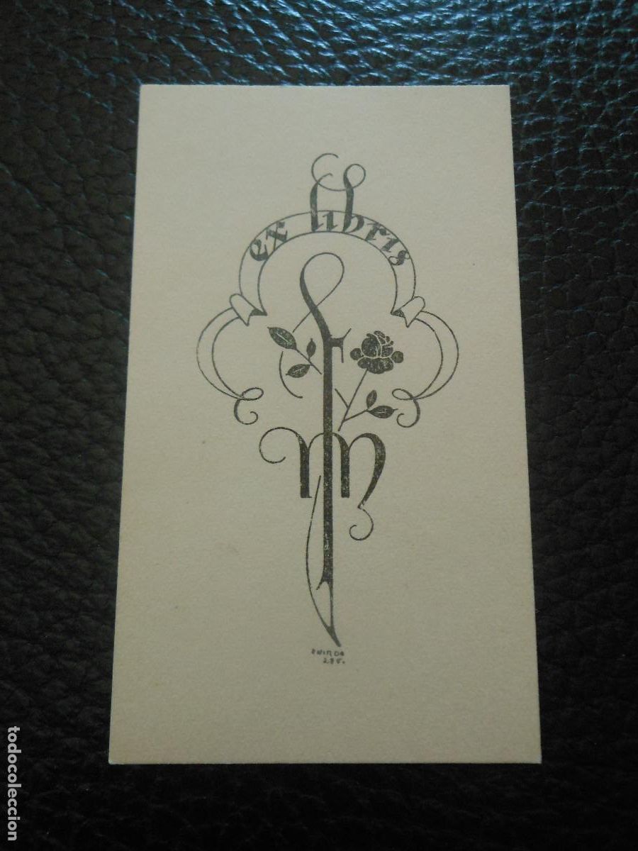 Arte: EXLIBRIS DE TRIAD&Oacute; PARA F. M. - EX LIBRIS OPUS 286 - Foto 1