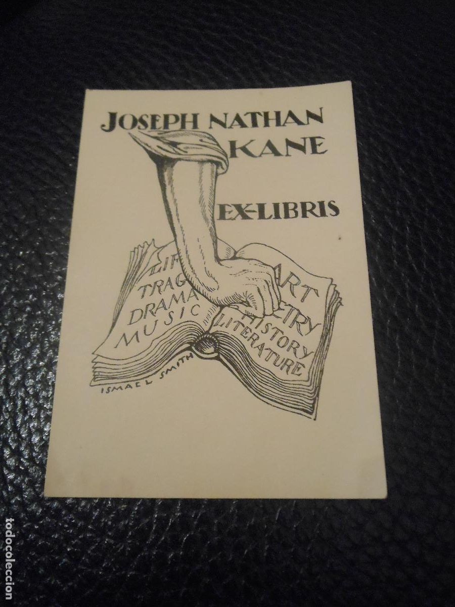 Arte: EXLIBRIS DE ISMAEL SMITH PARA JOSEPH NATHAN KANE - EX LIBRIS BRAZO 1 - Foto 1