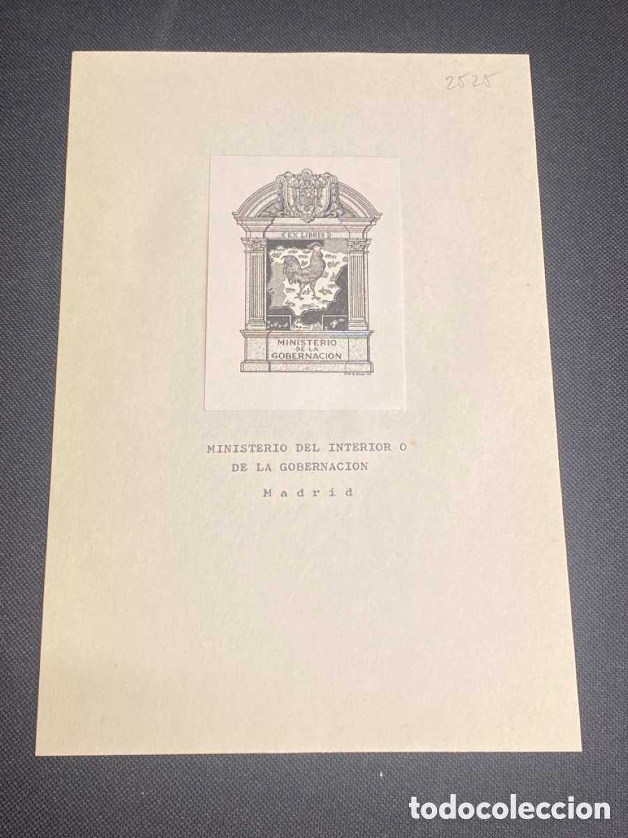 Arte: EX LIBRIS MINISTERIO DE LA GOBERNACI&Oacute;N - Foto 3