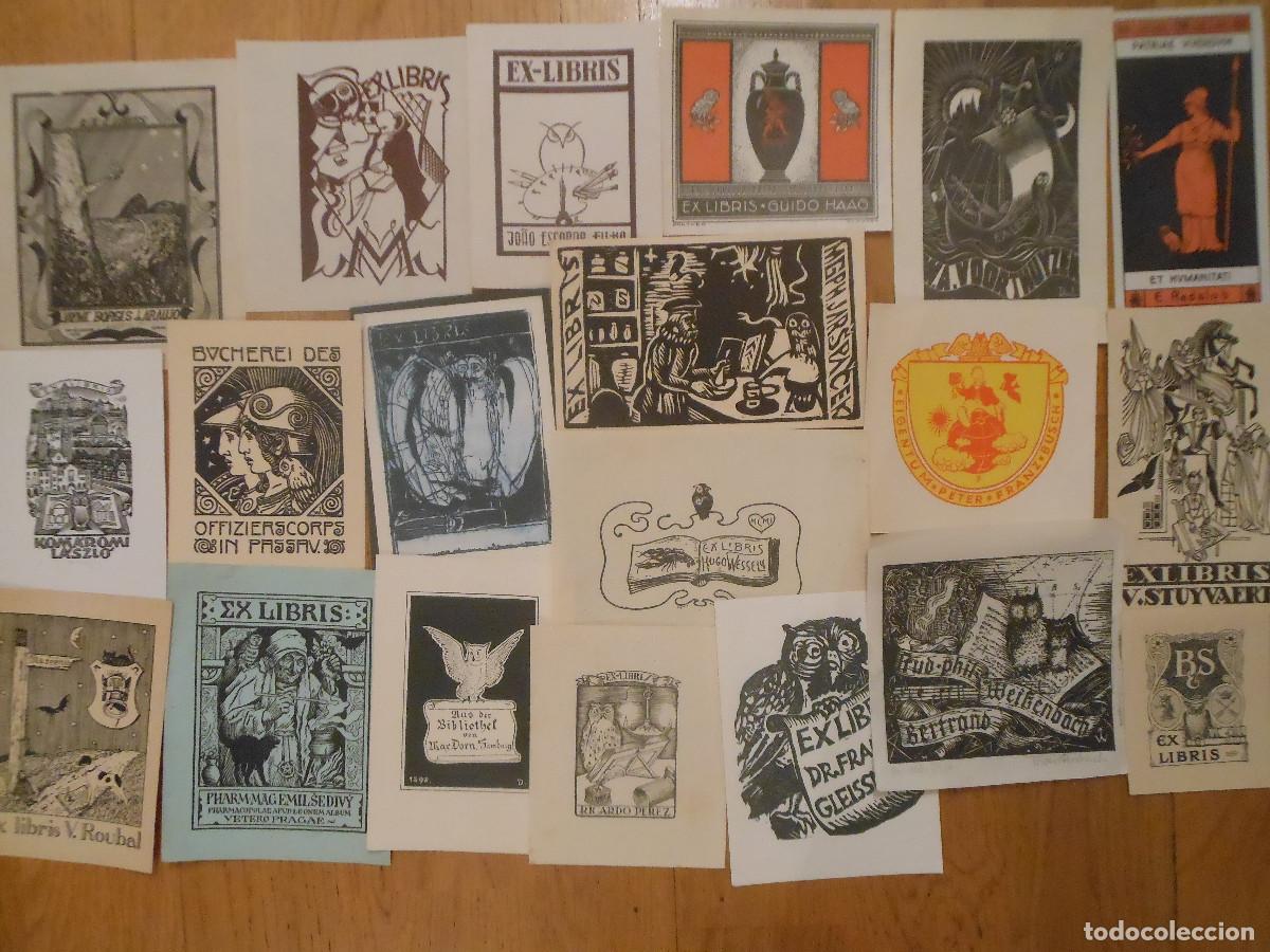 Arte: GRAN COLECCI&Oacute;N DE 62 EXLIBRIS DE BUHOS LECHUZAS EX LIBRIS - Foto 1