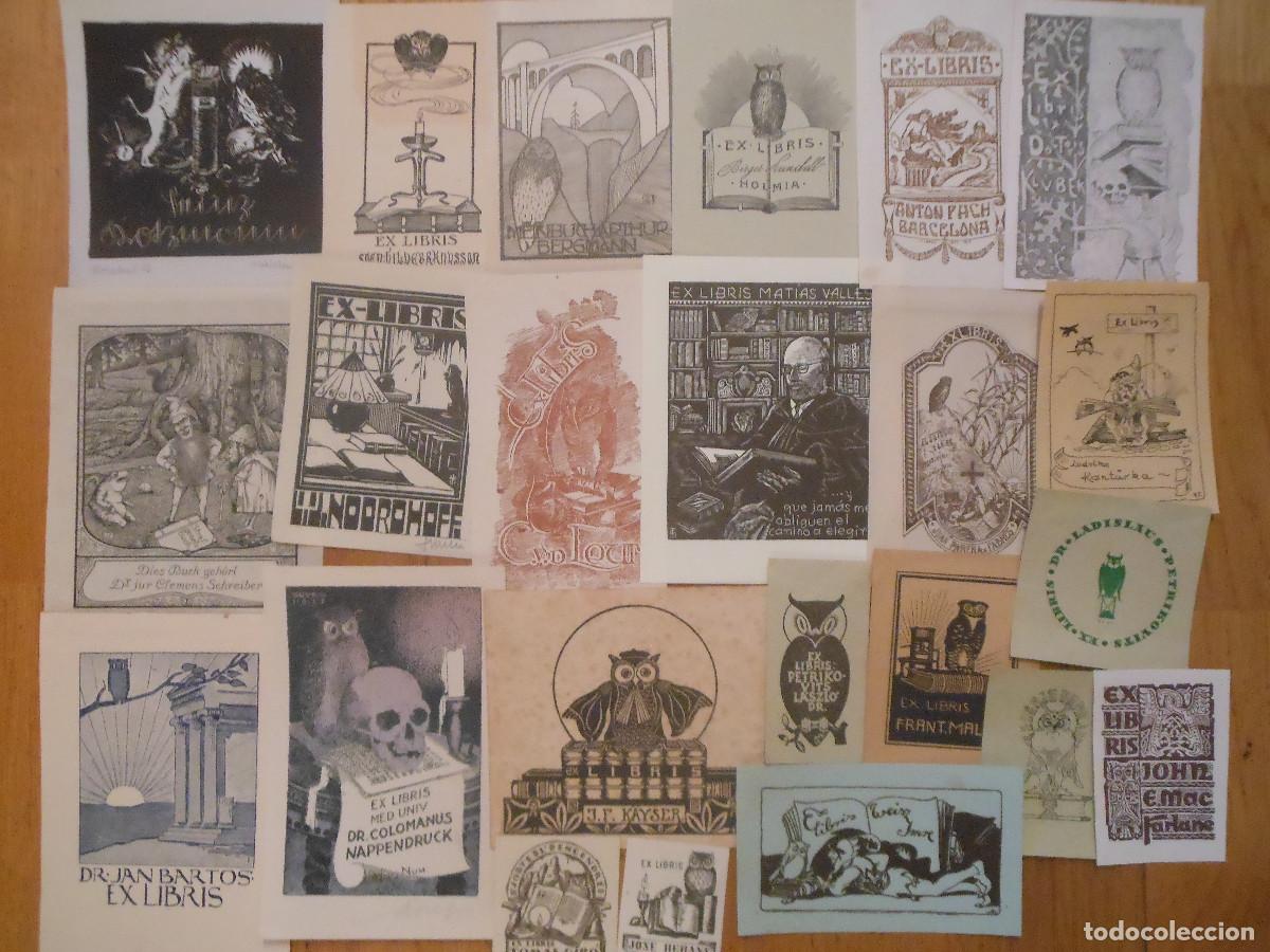 Arte: GRAN COLECCI&Oacute;N DE 62 EXLIBRIS DE BUHOS LECHUZAS EX LIBRIS - Foto 2