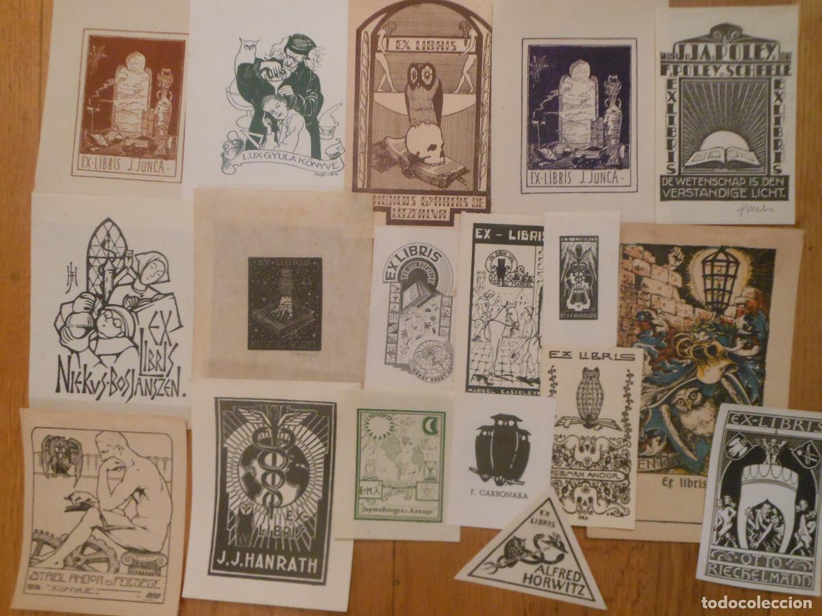 Arte: GRAN COLECCI&Oacute;N DE 62 EXLIBRIS DE BUHOS LECHUZAS EX LIBRIS - Foto 3