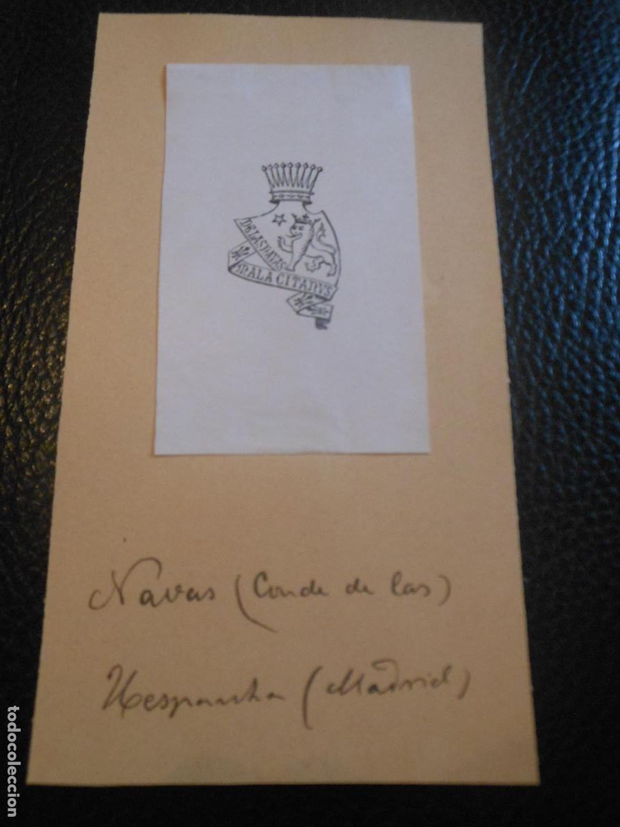 Arte: SIGLO XIX EX LIBRIS DEL CONDE DE LAS NAVAS EXLIBRIS HERALDICO - Foto 1