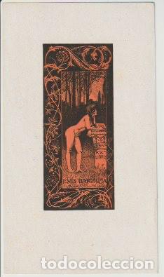 Arte: EX LIBRIS PARA LLU&Iacute;S BARTRINA / A. de Riquer - INICIOS S. XX - Foto 1