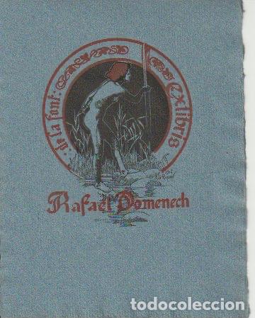 Arte: EX LIBRIS PARA RAFAEL DOM&Eacute;NECH / A. de Riquer - PRINCIPIOS S. XX. - Foto 1