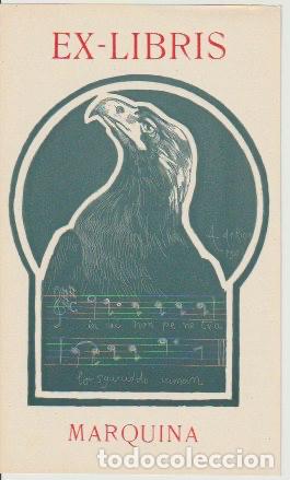 Arte: EX LIBRIS PARA MARQUINA / A. de Riquer - 1902 - Foto 1