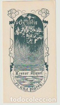 Arte: EX LIBRIS PARA LEONOR MIQUEL / A. de Riquer - 1902 - Foto 1