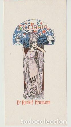 Arte: EX LIBRIS PARA RUDOLF NEUMANN / A. de Riquer - PRINCIPIOS S. XX. - Foto 1