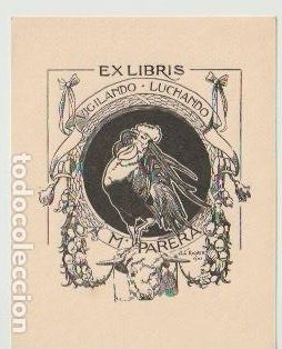 Arte: EX LIBRIS PARA M. PARERA / A. de Riquer - 1902 - Foto 1