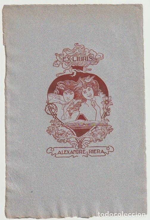 Arte: EX LIBRIS ALEXANDRE J. RIERA * VITA * / A. de Riquer &ndash; 1901 - Foto 1